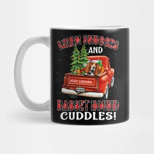Warm Snuggles And Basset Hound Cuddles Ugly Christmas Sweater Mug